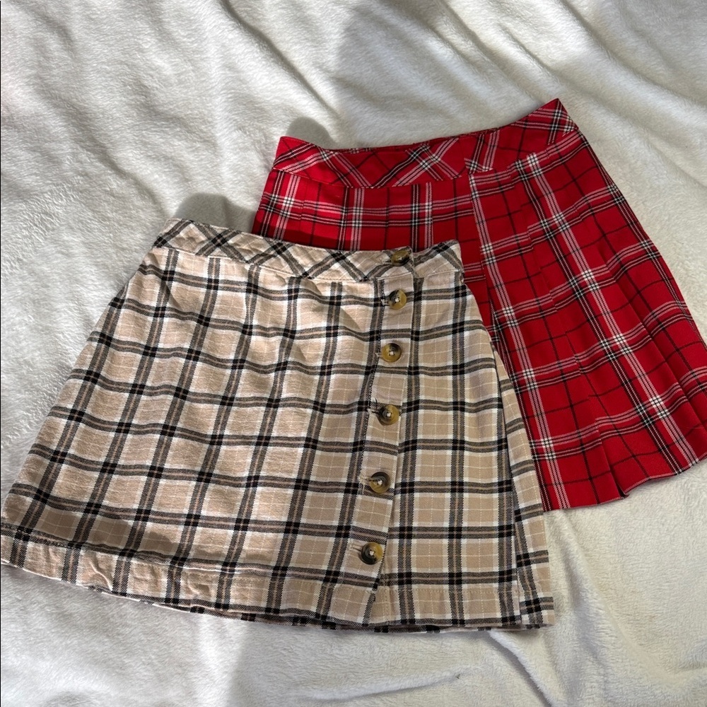 H&M Plaid A-Line Skirt Bundle 2 skirts. Size 2